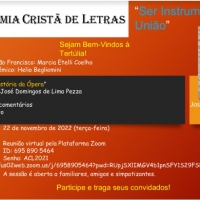 Convite: 22/11/2022 - Tertúlia da Academia Cristã de Letras