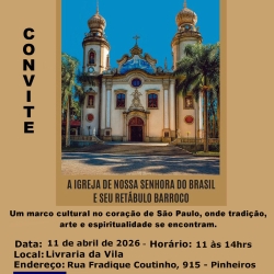 Convite: Lançamento livro Maria Cecília N.Homem sobre Igreja N.S.Brasil