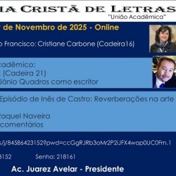 Convite: Tertúlia 19/11/2025 - Palestra com Raquel Naveira